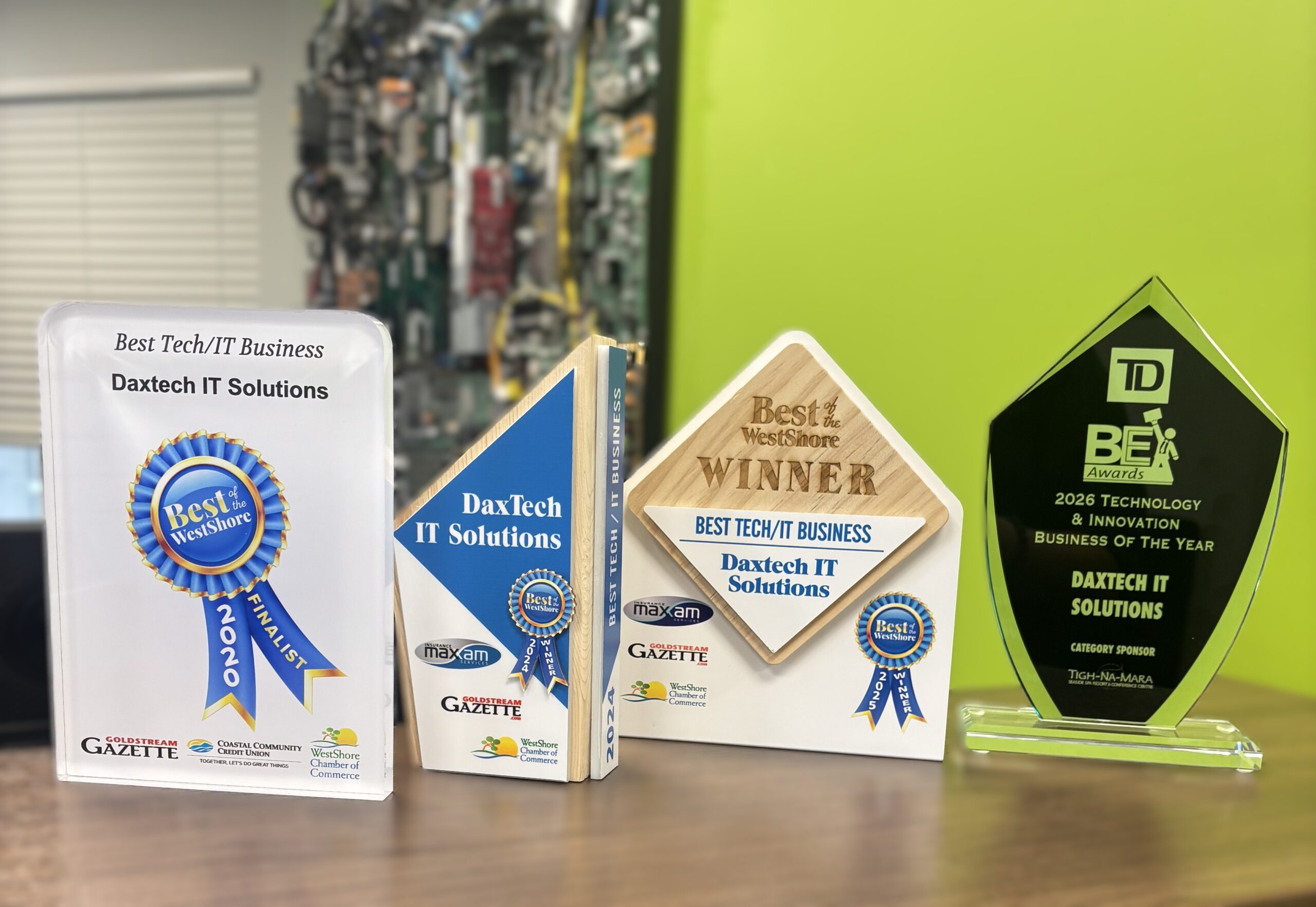 DaxTech IT Solutions awards display